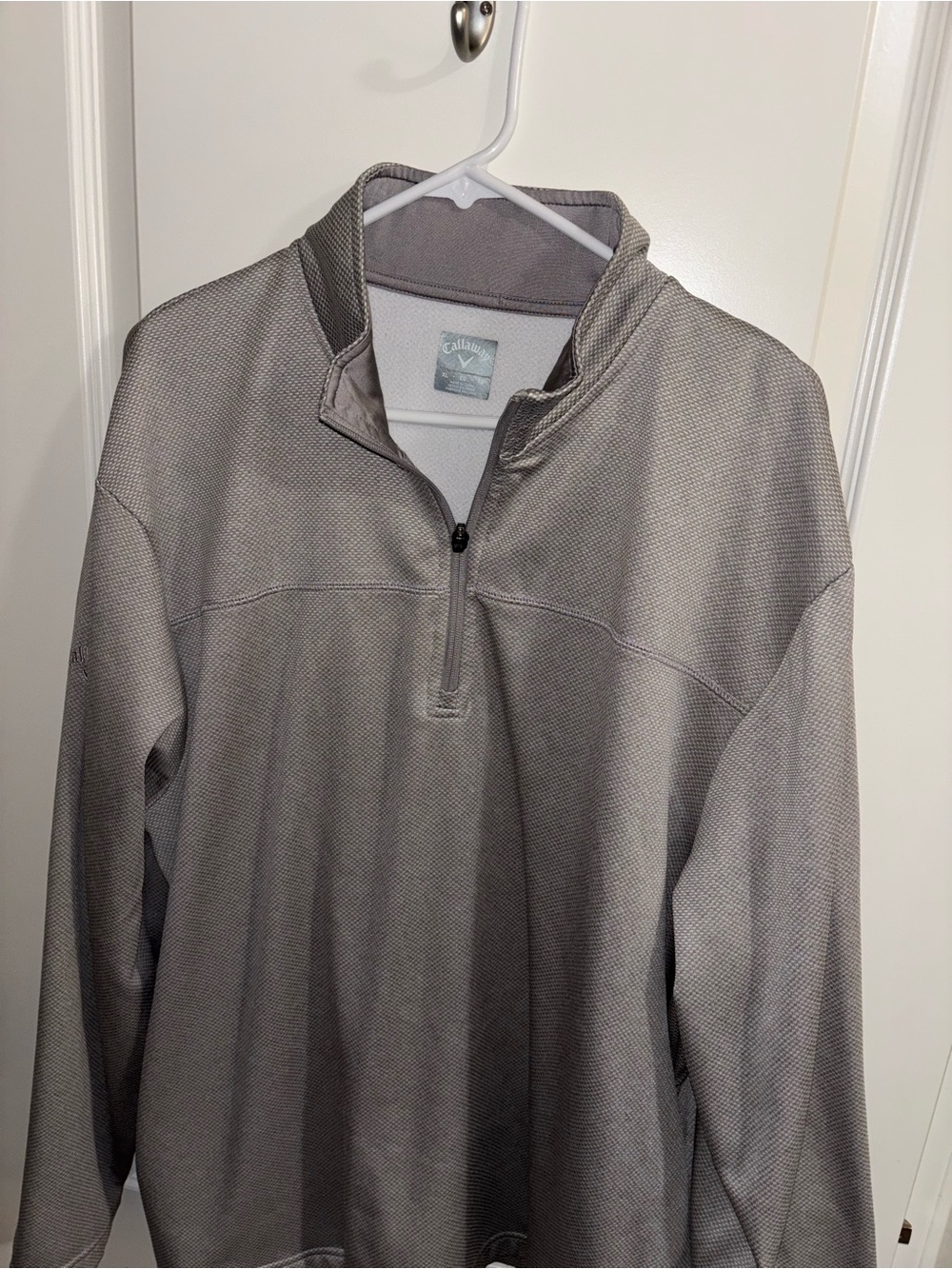 Callaway Light Gray Performance Quarter-Zip Pullover Men’s XL